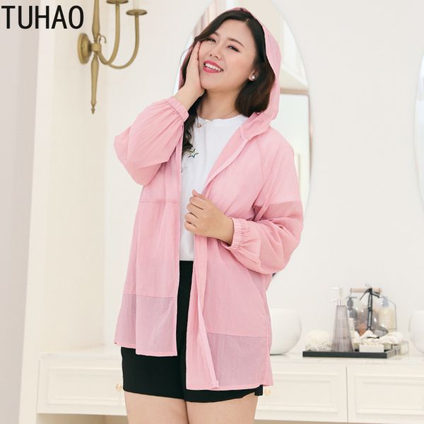 

tuhao 2019 womens jackets and coats plus size 10xl 8xl 6xl 4xl summer sun jacket large size female casual beach coat clothing, Black;brown