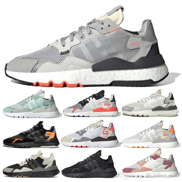 

мужские nite jogger кроссовки мода 3m попкорн дизайнерские обувь спортивная ходьба повседневная женщины черный белый красный открытом воздух