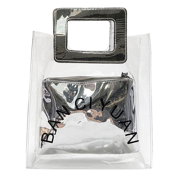 

fggs мода женщины прозрачный пвх сумка лето сладкий леди jelly clear пляжная сумка сумка