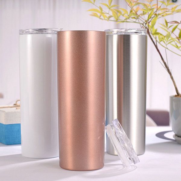

new pack stainless steel skinny tumbler double insulated water tumbler cup with lid and straw outdoor unbreakable travel slim bottle for