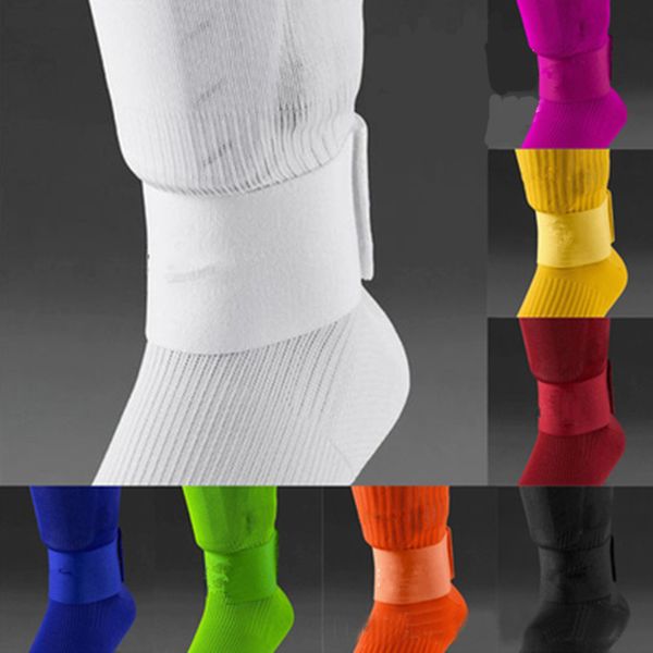 

adjustable 5 colours shin guard fixed bandage tape soccer shin pads prevent drop off elastic sports bandage safety legwarmers, Black