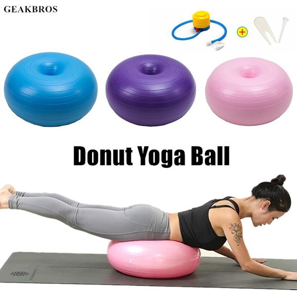 

sports yoga balls pilates donut fitness ball gym exercise balance fitball exercise pilates workout massage ball with pump srwta