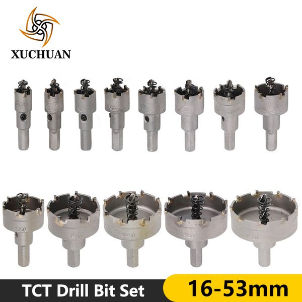 

hole cutter drill set 6-13pc tct drill bit 16-53mm hole saw set carbide tipped wood metal tool saw cutter core bits