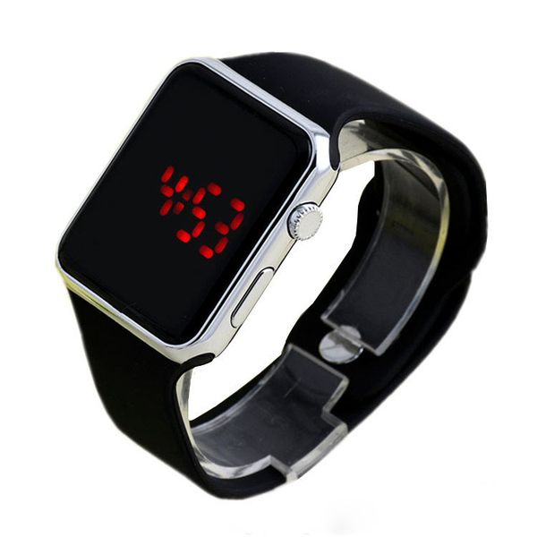 

new brand silicone sports led digital quartz watch men women fashion wristwatches clock relogio masculino feminino, Slivery;brown