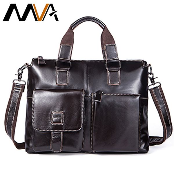 

mva leather lapbag men's briefcase genuine leather bags men's bag handbags totes office messenger bags for men briefcases cj191201