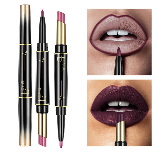 

pudaier matte lipstick double ended long lasting matte lipsticks makeup lip stick pen waterproof nude dark red lips liner pencil