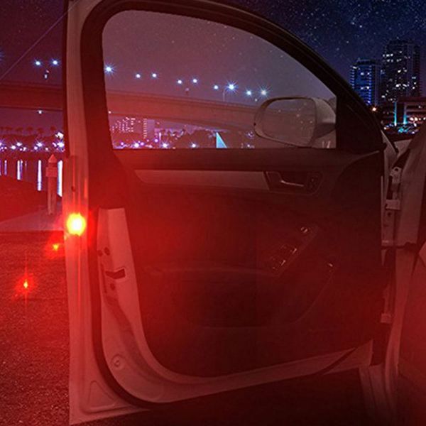 

2pcs wireless 5 led car door opening warning lights waterproof strobe flashing anti rear-end collision led safety lamps