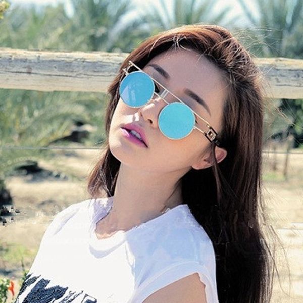 

mism new classic fashion women sunglasses goggle vintage eyewear vintage round punk brand designer men mirror uv400 gafas de sol, White;black