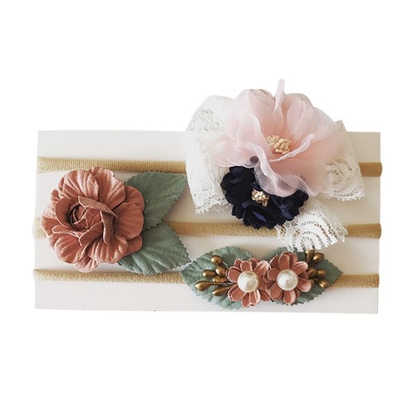 

фотография реквизит вечеринку подарок дети новорожденных девочек 3шт головные уборы цветочный дизайн с кружева повязка на голову девочка вол, Slivery;white