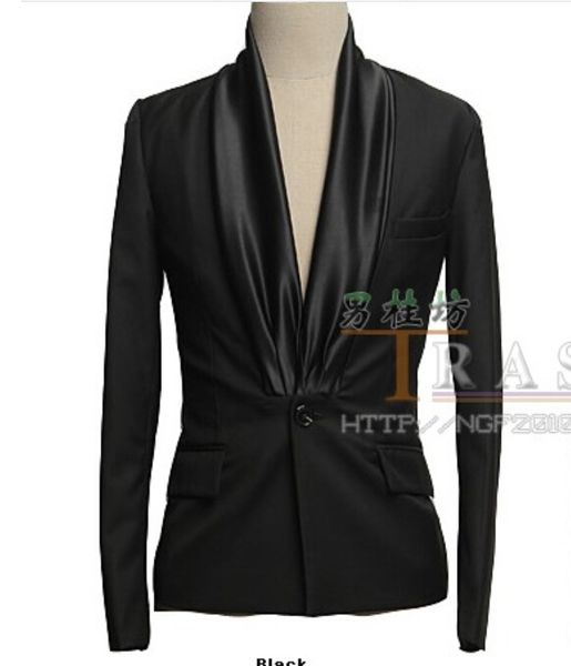 

xs-5xl 2017 fashion men black satin slim blazer fashion men blazer low profile suit new plus size stage singer costumes clothing, White;black