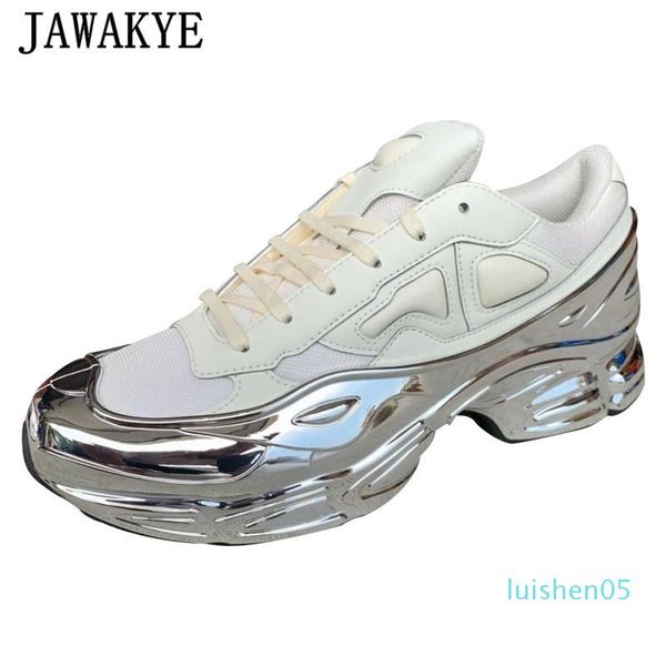 

real leather thick platform heel causal shoes women flat mirror selling breathable sneakers daddy shoes female ai05, Black