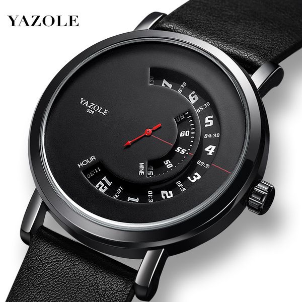 

yazole creative mens quartz watches fashion quartz watch men leather montre homme relogio masculino xfcs reloj hombre, Slivery;brown