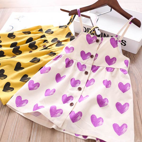 

2020 summer girls printed кнопка платье оптовая детская одежда, Red;yellow
