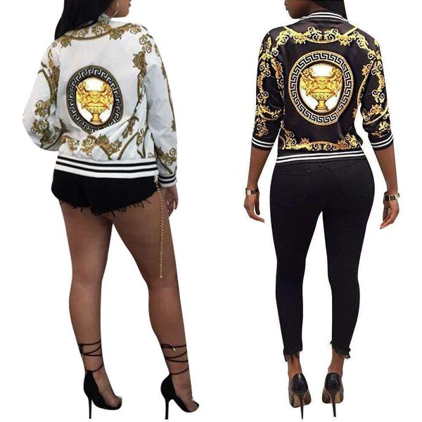 

2018 new pattern autumn clothing number location printing long sleeve jacket thin section loose coat suit-dress