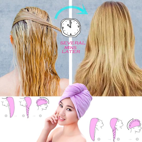 

rapided drying hair towel quick dry hair hat wrapped towel bathing cap drying hat hygroscopicity breathability protect