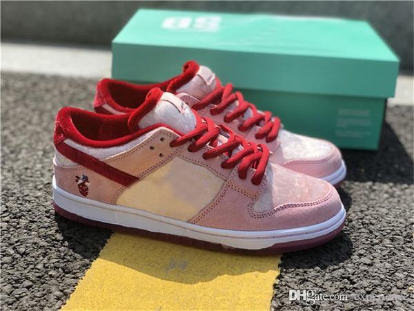 

2020 authentic sb dunk low strangelove skateboards valentine's day pink red white ct2552-800 men women running shoes sneakers with