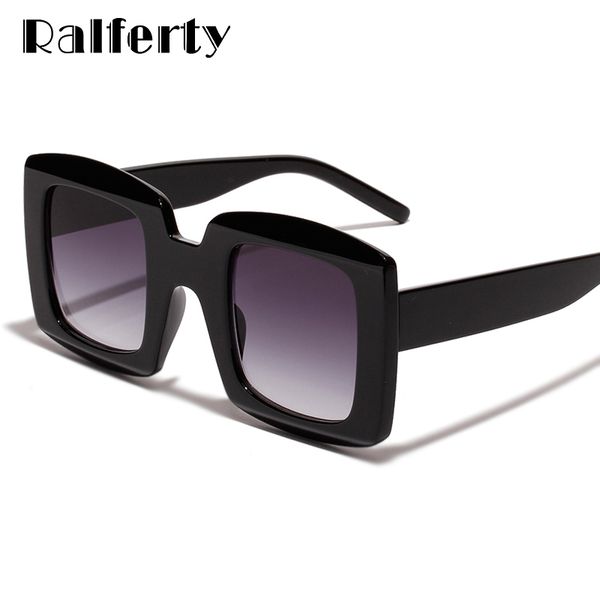 

ralferty oversized sunglasses women square sunglass lady retro 2019 sun glasses uv400 female goggle black vintage shades w182031, White;black