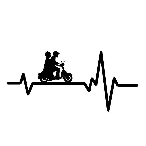 

16.8cm*7.8cm lovely electric gas couple helmet heartbeat vinyl sticker fashion personality car decor