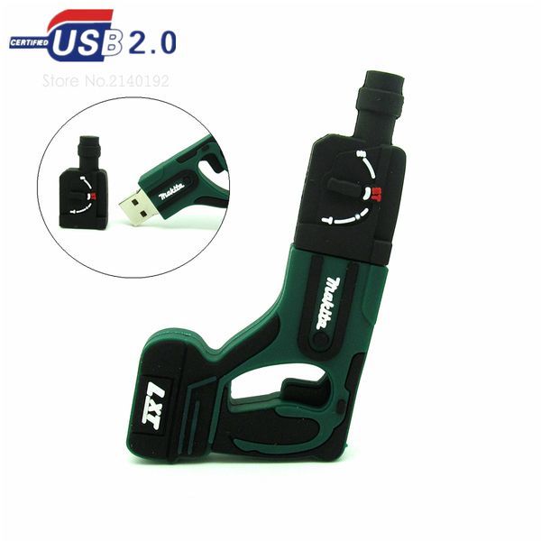 

cartoon electric drill pen drive usb flash drive 4gb 8gb 16gb 32gb usb 2.0 tool gun memory stick usb disk u disk real capacity