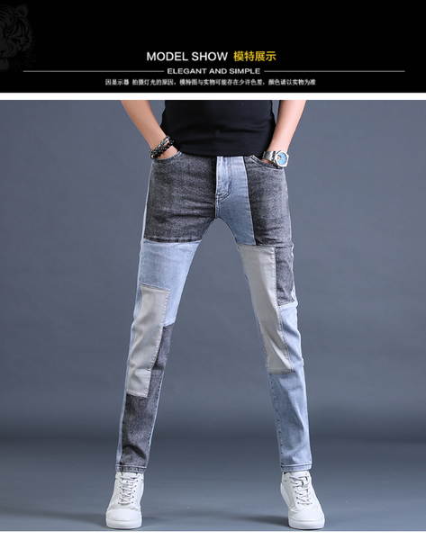 

w05458 fashion men's jeans 2020 runway famous european design party style men's clothing, Blue