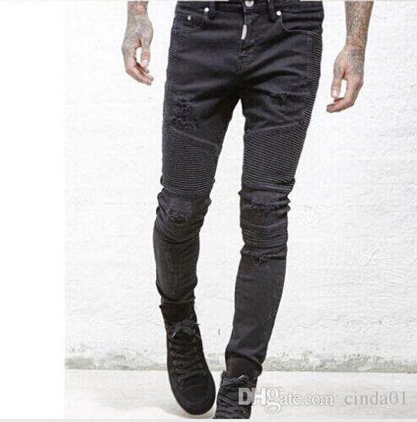 

represent clothg designer pants slp blue/black destroyed mens slim denim straight biker skny jeans men ripped jeans
