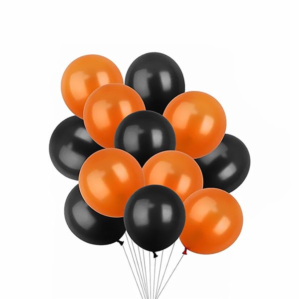 Halloween Luftballons Dekorationen Latexballons 12-Zoll-Schwarz und Orange 10PCS