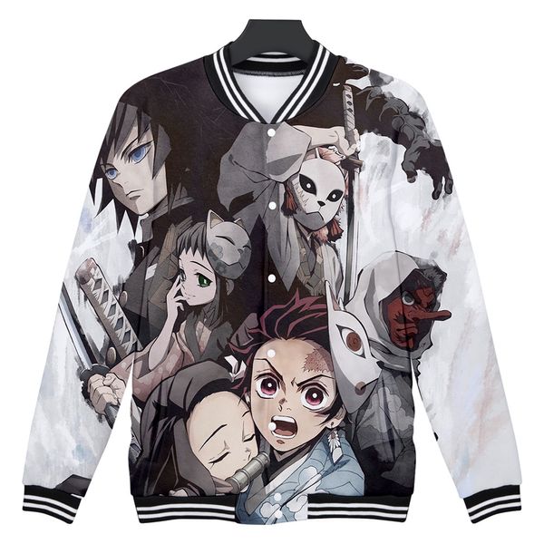 Moda-Demon Slayer: Kimetsu No Yaiba 3D jaqueta de beisebol homens / mulheres casuais harajuku confortável jaqueta streetwear inverno outono quente venda