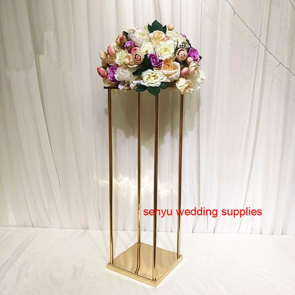 

wedding metal gold color flower column stand for wedding table centerpiece decoration floral arrangement decor senyu0011