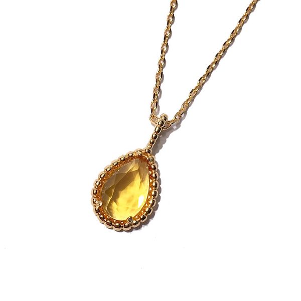 

foreign trade women fashion jewelry copper gold-plated drop-shaped necklace round bead side multi-faceted crystal necklace party gift, Silver