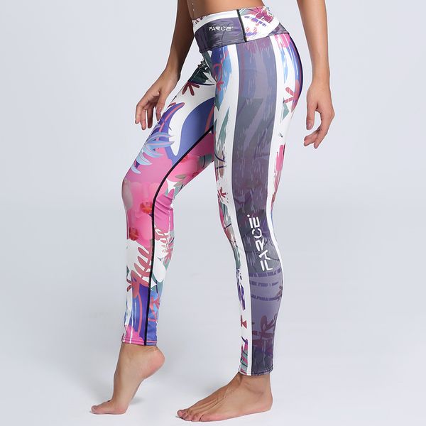 

outdoor sports digital printing slim lady leggings, Black