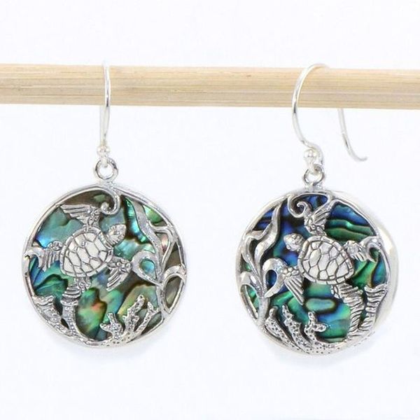 

vintage sea ocean shell bohemia earrings statement jewelry animal turtle stone hollow carving dangle earrings for women o3e685, Silver