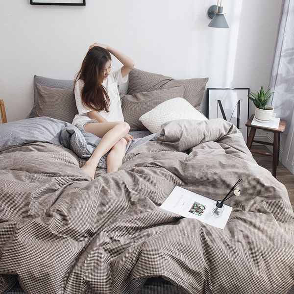 

cotton cotton bed sheet quilt cover quilt student dormitory single three-piece bedding