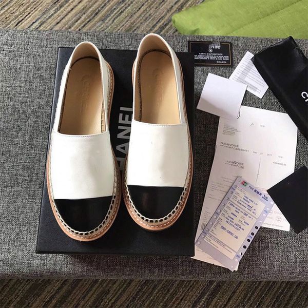 

new fashion designer espadrilles flat shoes canvas women summer loafers espadrilles real lambskin fashion brand casual shoes size eur35-40, Black