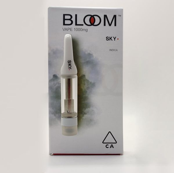 

Bloom Патроны 0,8 мл 1мл пустой Vape ручки 510 темы Керамические тележки с Chirldproof ПВХ труб Vape Картриджи Упаковка 10 цветов