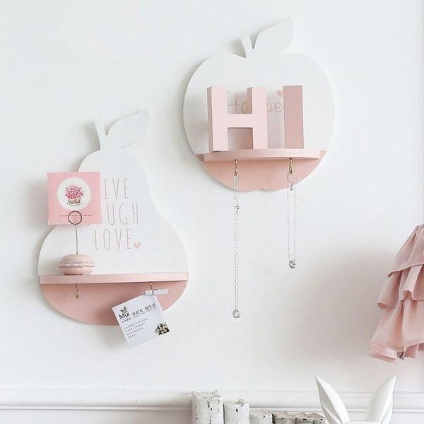 

оптовая 1 шт деревянные яблоко груша форма настенная полка организатор главная хранения стойку домашнее украшение