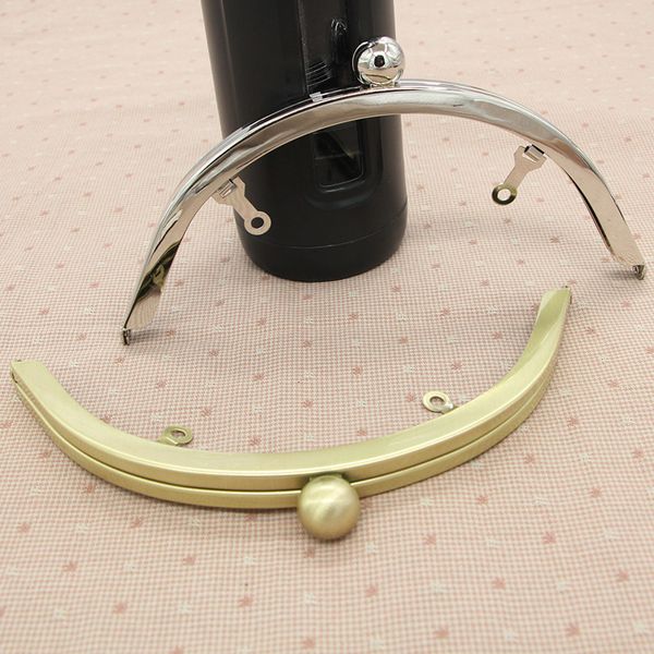

19cm mill finish arch semi-circle export of gold no hole spelling cloth material science luggage and bags hinge manual diy, Black