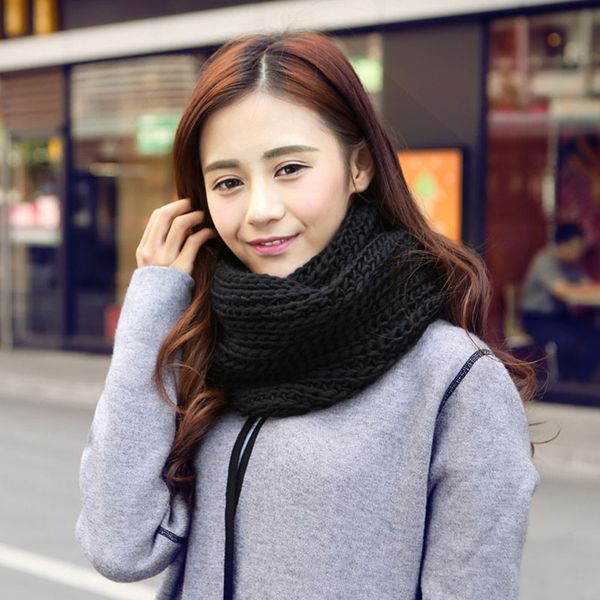 

wholesale-women knitting twist o ring scarves thicken warmer snood scarfs for ladies neck circle, Blue;gray