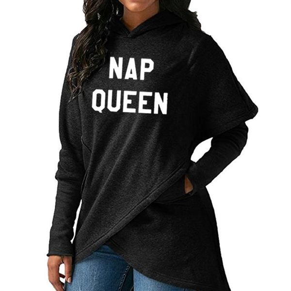 

hoodies for women nap queen letters print sweatshirts kawaii hoodies women casual female thick clothings and for comfortable, Black