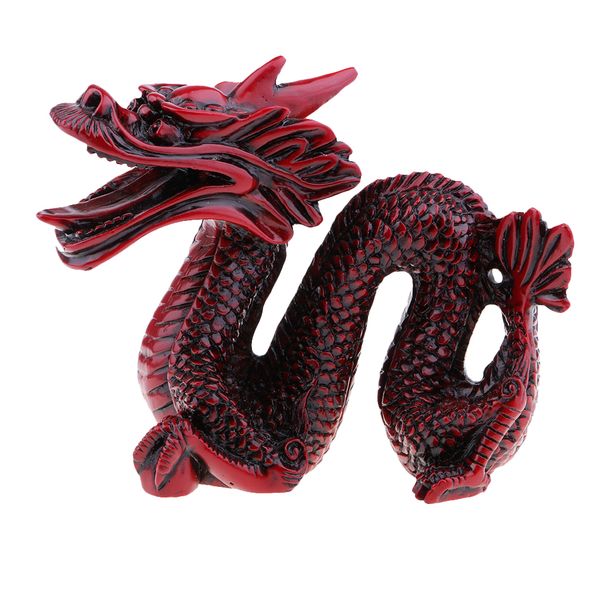

chinese fenghsui dragon resin red dragon sculpture figurine home decoration craft
