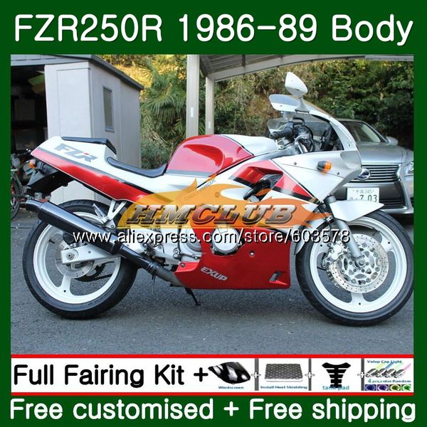 

body for fzr250r fzrr fzr 250 250r 1986 1987 1988 1989 124cl.37 fzr250rr fzr-250 fzr250 86 87 88 89 fairing red white, Black