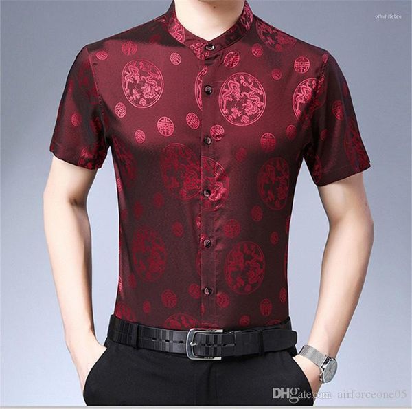 

summer designer shirts short sleeve turn down collar fashion clothing casual business loose homme apparel chinese style mens, White;black
