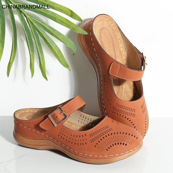 

vertvie summer sandals woman genuine leather soft outsole closed toe sandals casual flat women shoes fashion women, Black