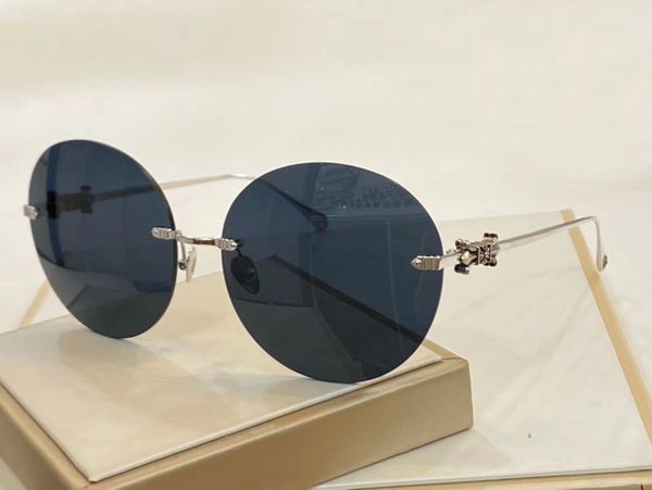

ladies round rimless sunglasses silver blue shaded occhiali da sole fashion men sunglasses glasses shades new with box, White;black
