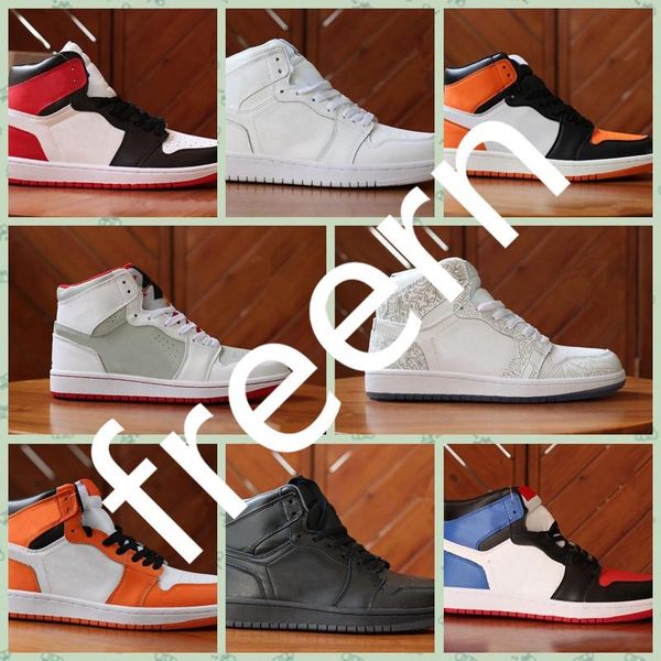 

j001hb 2019 aj 1 1s bred leather high basketball shoes outdoor boots originals aj1s bred athletic shoes 1og bred size36-46