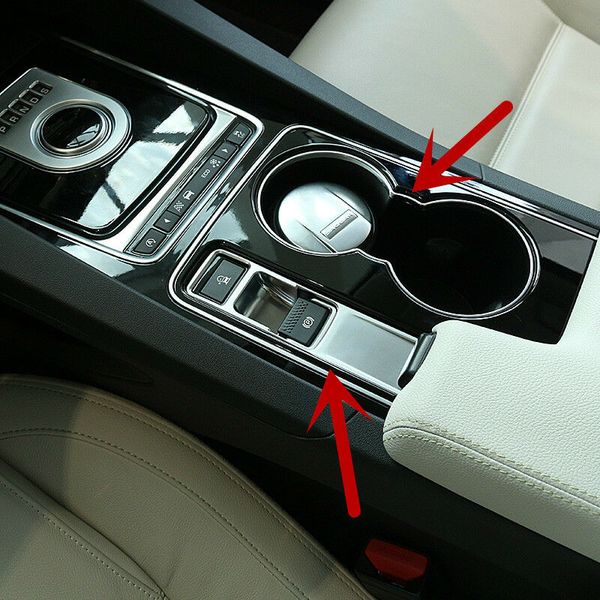 

2x console handbrake & water cup holder trim cover for jaguar xe x760 2015-2017