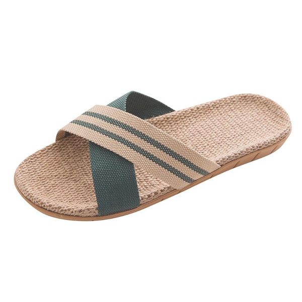 

women's fashion slippers outdoor slip anti-slip linen home indoor open toe flat shoes ladies beach casual slippers 2020 new #bl5, Black