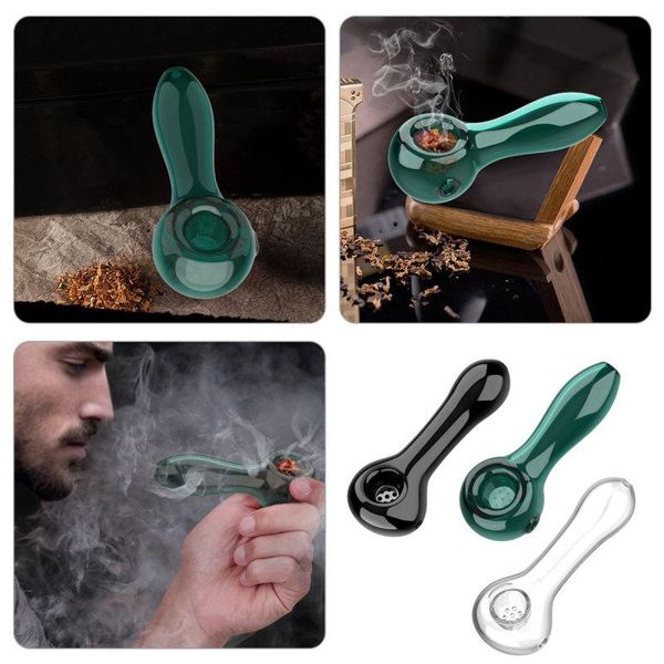 

Portable Smoking Glass Pipe Durable Delcate Tobacco Pipe Filter Cigarette Holder Gift For Father Husband Collector Cigar Pipes