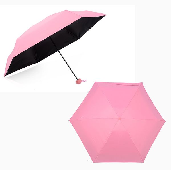 

capsule umbrellas ultra - light mini sunscreen small pockets fifty - umbrella black plastic folding pocket type custom logo r6346