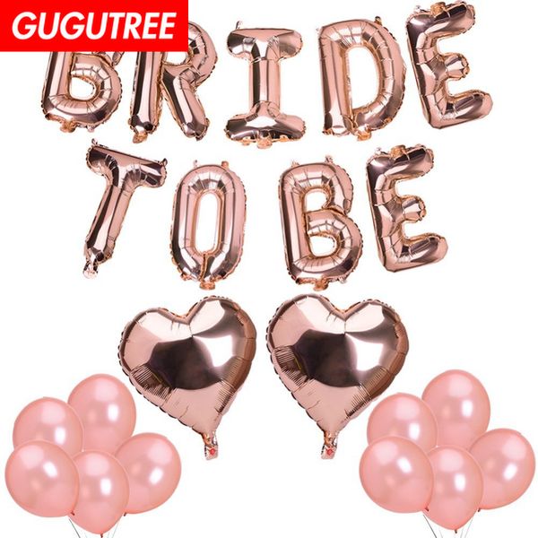 

gugutree party one set rose gold pink latex foil ballon banners paper flowers tassels streamers bride to be party pd-52