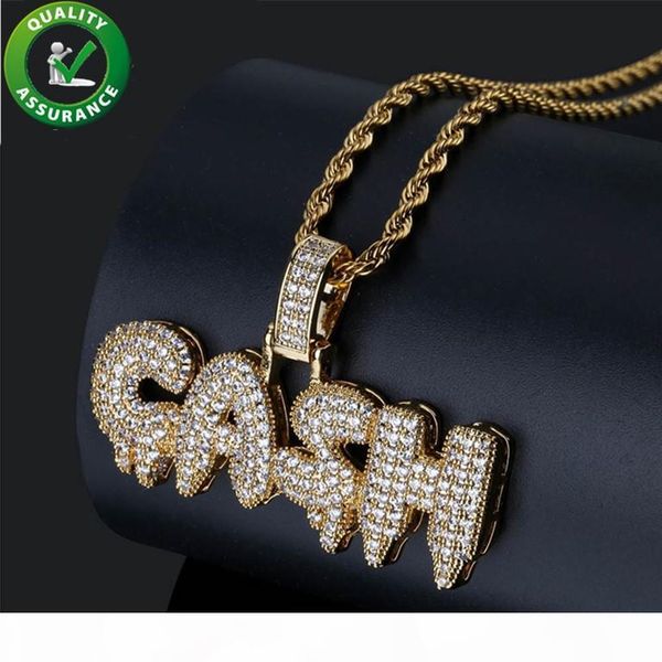 

iced out подвеска hip hop ювелирный дизайнер ожерелье micro pave кубический циркон gash mens золота цепи подвески подвески роскошные мода ст, Silver